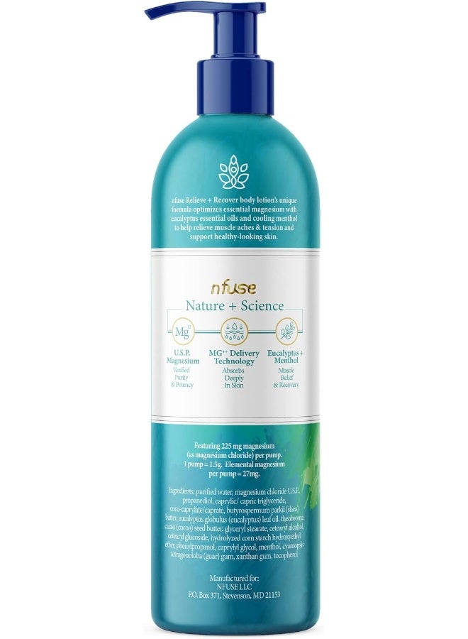 nfuse New Magnesium Body Lotion | Ultra Healing | Natural Magnesium Therapy | Eucalyptus: Relieve + Recover | 8 oz - Image 2